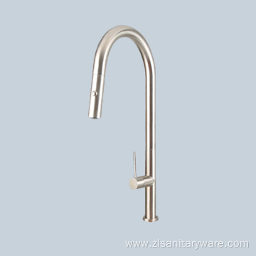 Stainless steel kitchen pull faucet